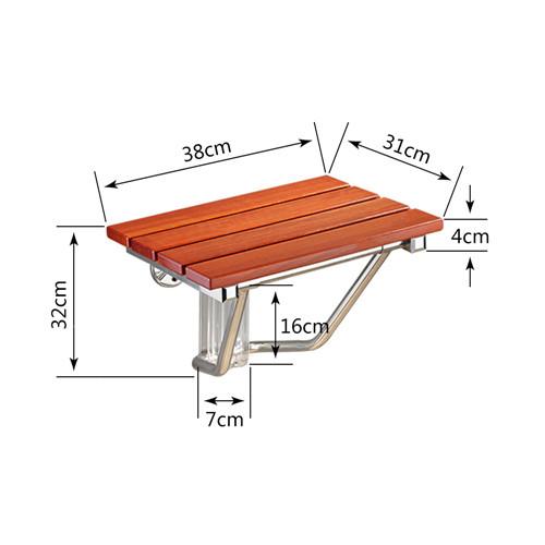 Loading Weight 160KG Fold Down Shower Seat , Relaxing Waterproof Solid Wooden Shower Seat