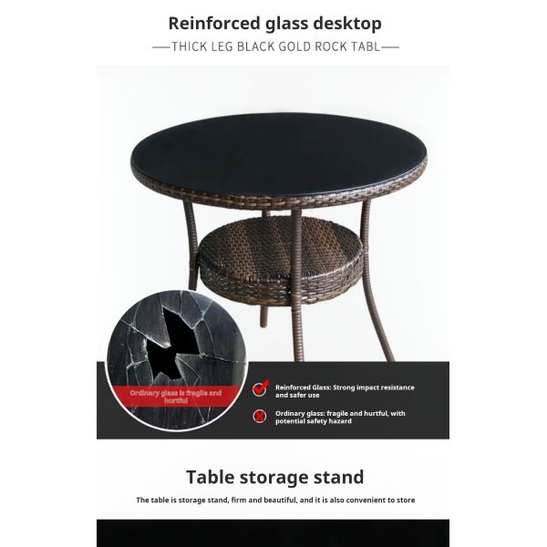 Modern Outdoor Rattan Dining Table And Chairs Set With Woven Rope Chairs Size 50*55*89cm