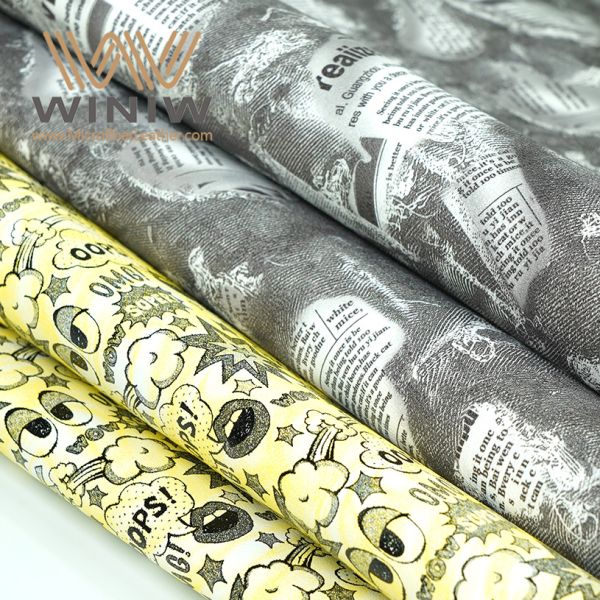 Artificial Synthetic Leather Fabric Microfiber PU Embossed Shoe Lining Material