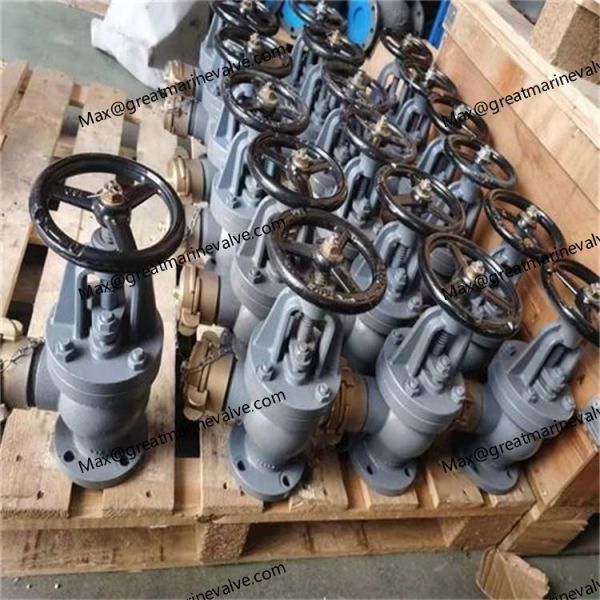 Marine Cast Iron Angle Hose Valve JS F7333B 5K/10K with Brass Couplings