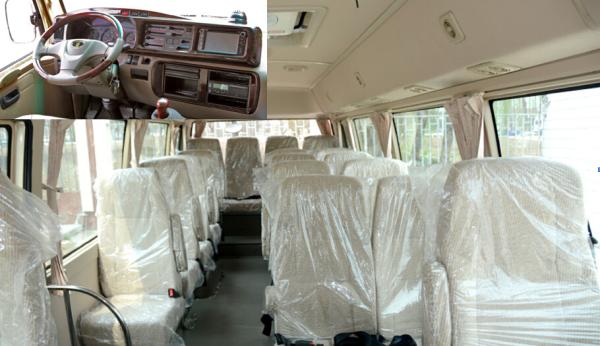 6.6M Luxury Diesel Coaster 23 Seater Minibus Leaf Spring Rear With YC4FA130-30engine