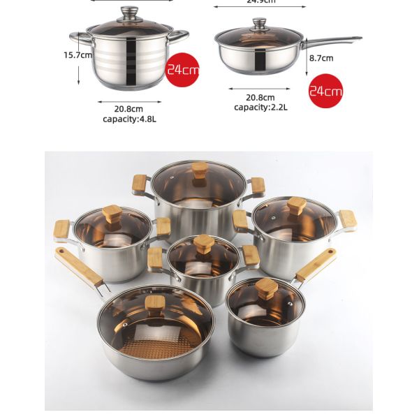 Cookware размера фабрики оптовый различный установил нержавеющую сталь 12pcs изготовленных на заказ баков оптовую варя набор бака и лотка