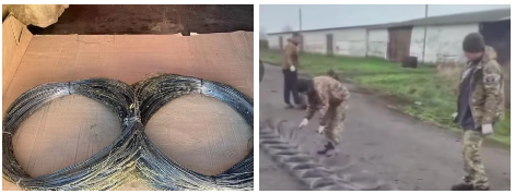 Сдерживающий, непредсказуемый, дискретный, охранный, пограничный, запутавшийся, ловушка, тонкая, сдерживающая, невидимая, проволока, Россия, танковая ловушка.