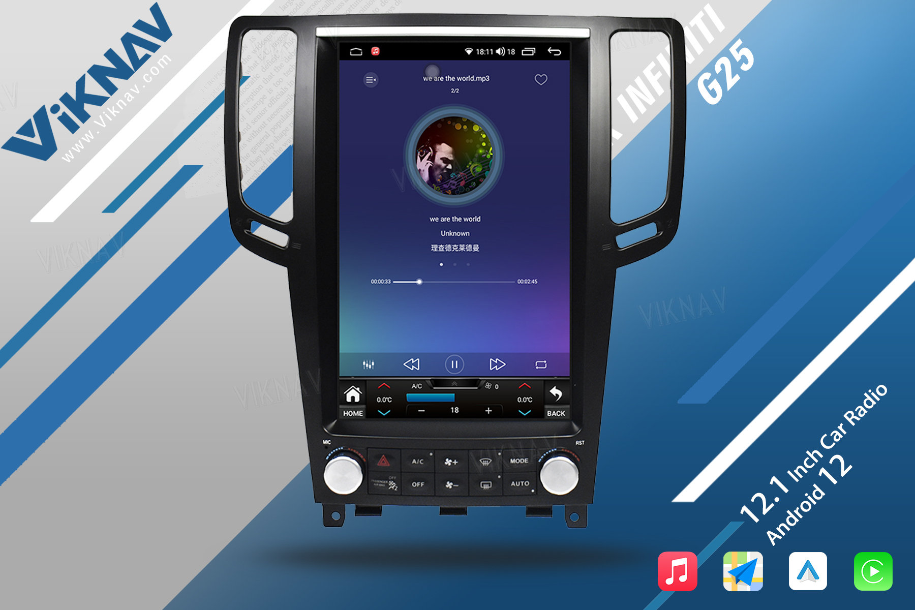 2004-2013 G25 G37 Infiniti Head Unit Автомобильная стереосистема 12.1 дюйма