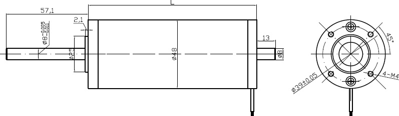 41W Inkjet Printer 48mm Permanent Magnet Brushless DC Motor