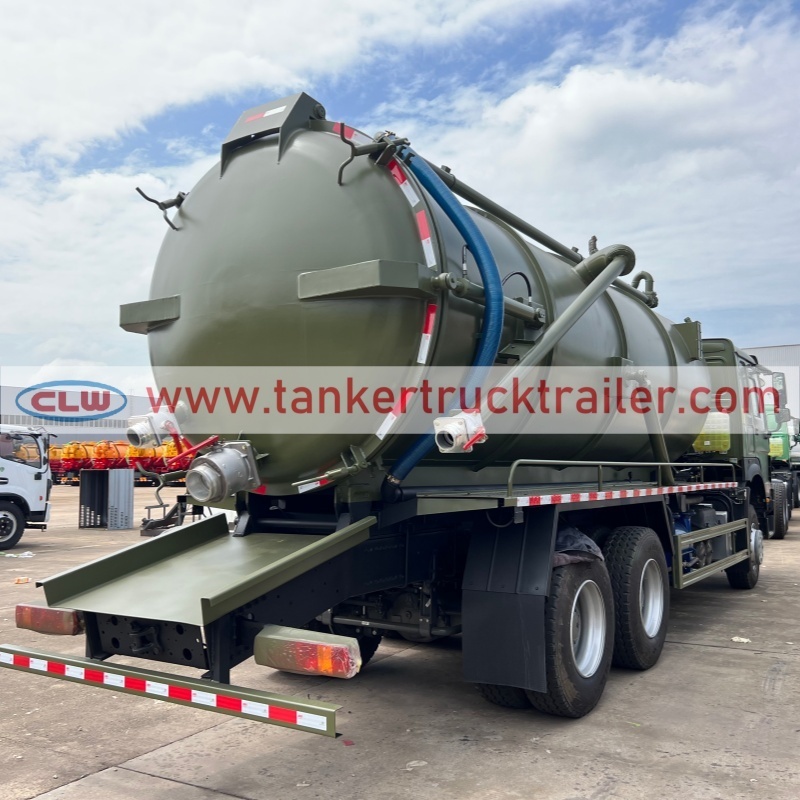 HOWO 6x4 15CBM Vacuum Sewer Tank Truck for Wastewater Management