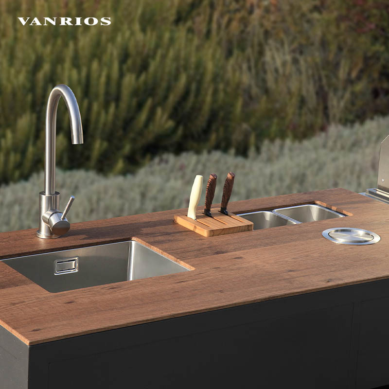 Commercial Modular Outdoor Kitchen Sink Unit 304 Stainless Steel Sink & HPL Countertop