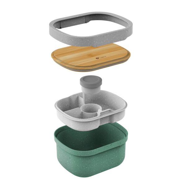 190*150*100 mm Microwavable Food Container Eco Custom Logo Color Separated Space BPA Free Bamboo Storage Box Container
