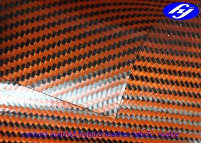 Tela de couro sintética da sarja matte/híbrido alaranjado de Kevlar da fibra do carbono