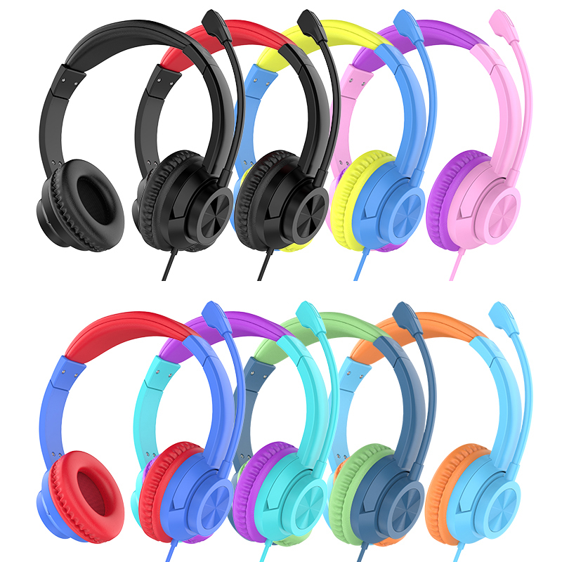 JTY-1036 Wired Call Center Headset with Adjustable Microphone, USB Type‑C 3.5mm Multi‑Interface Over‑Ear Headphone, Volume & Mute Control for Office Customer Service Online Class