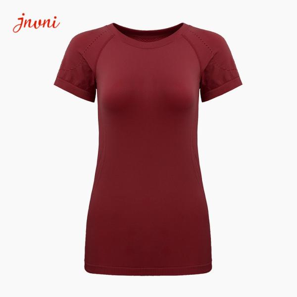 Seamless Workout Shirts Manufacturer Women Short Sleeve Fitness Wear Lightweight Gym Athletic Yoga Tops