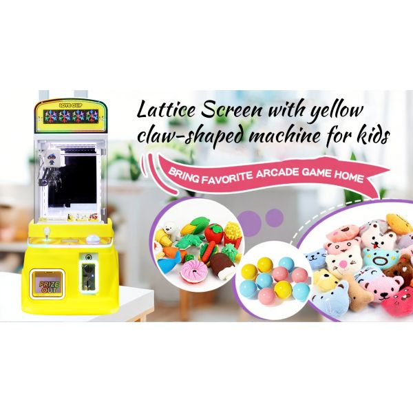 Yellow Customized Mini Claws Commercial Coin-operated Plush Toy Arcade Game