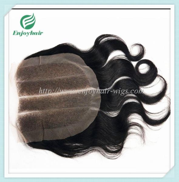 Lace top closure 5''x5''brazilian virgin hair natural color body wave 10''-24''L three way