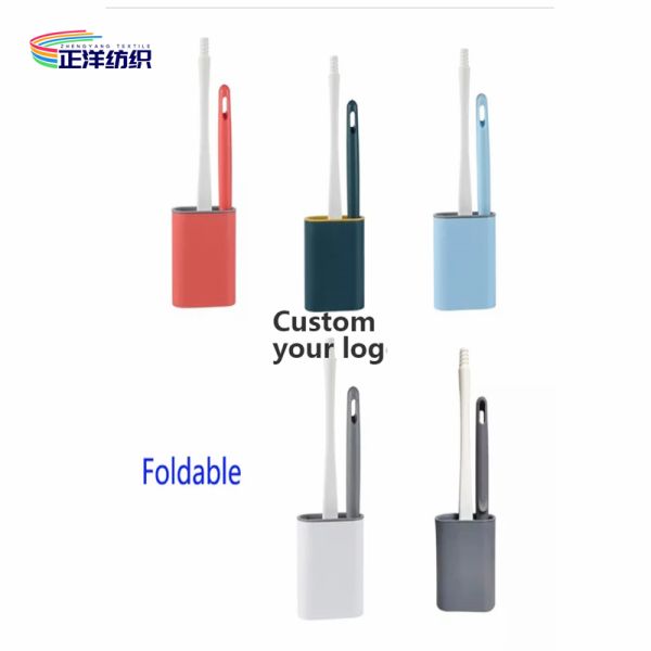 38cm Long Handle Carpet Brush TPR Silicone Material 195g Multi Color Toilet Brush With Holder