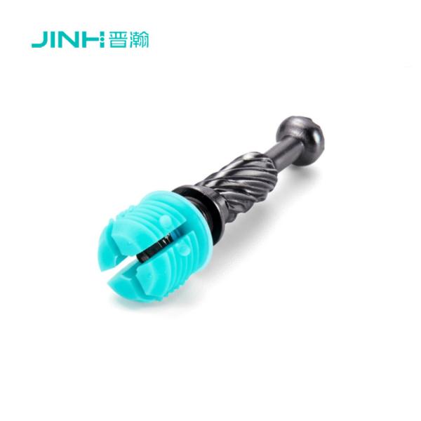 JINHAN JH-2136 Minifix Connecting Bolts with Black Nickel Finish & Fluted Design for 15mm+ Board Cabinet Wardrobe