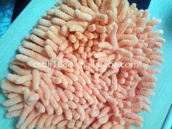 yellow  blue  colorful  16 * 21cm  hair  height  3cm  microfiber  big chenille  car  cleaning glove