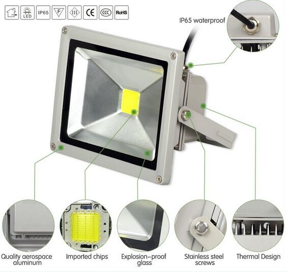 50w led flood light  lights landscape lamps Power factor 0.9  with CE and Rohs certification