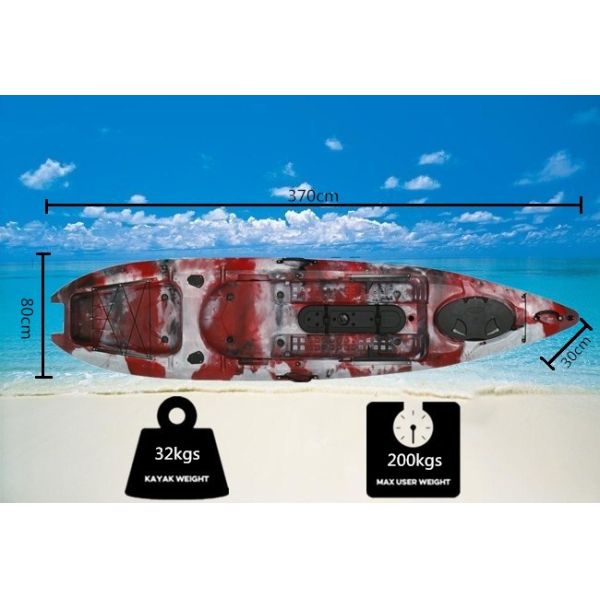 Отдельный человек океана в 12 ноги устойчивое рекреационных каяков наиболее хорошо УЛЬТРАФИОЛЕТОВОЕ с небольшим держателем чашки