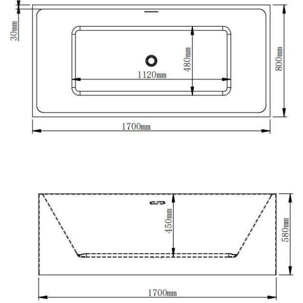 Customized Request Straight Acrylic Freestanding Bathtub with Whirlpool/Massage Function