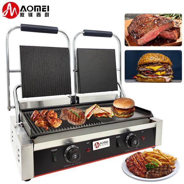 Electric Grill Stainless Steel Toaster Contact Grill Panini Press Grill Commercial