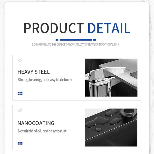 Nano Silver Single Slot Stainless Steel Kitchen Sink Inner Basin Size 660*405mm