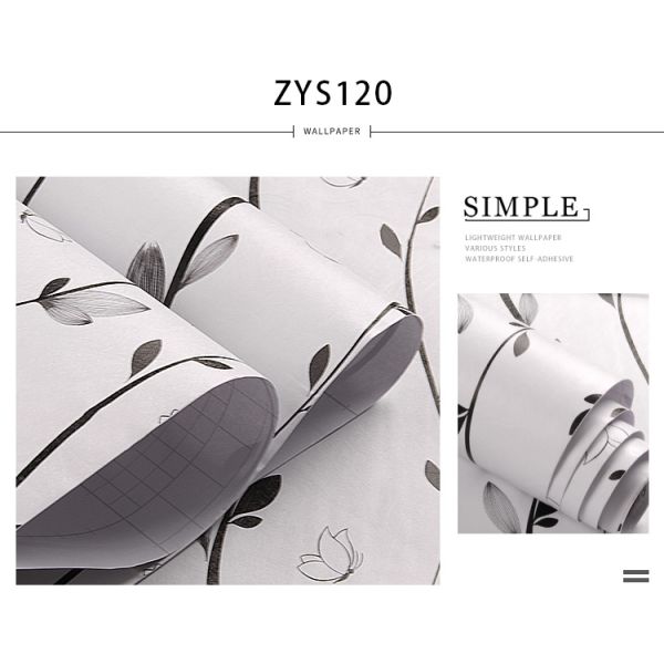 Floral 3D Brick PVC Self Adhesive Wallpaper Roll Heat Insulation