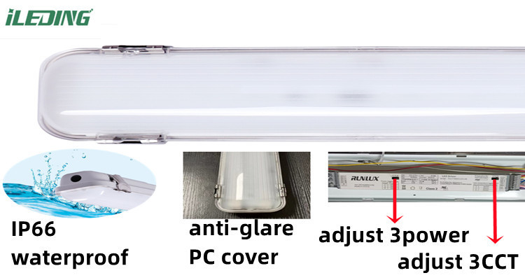 AC 110V ± 10% Input Voltage Industrial 60W 4' LED Linear Tri Proof Light Weather Proof