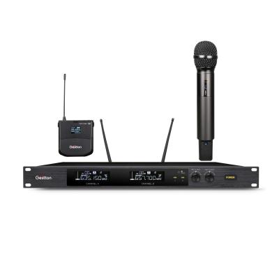 A AIA 19 o microfone sem fio PLL de duplo canal da frequência ultraelevada 1U sintetizou o CE ROHS