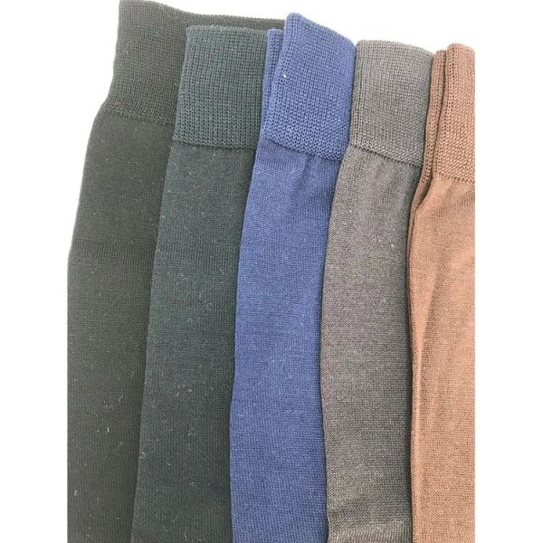 Anti-slip Men's Cotton Knitted Plain Socks with Custom Logo Black Pattern Type Solid