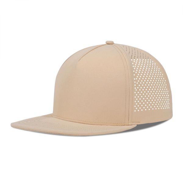 Quick Dry Laser Golf Performance Snapback Hat Perforated Flat Brim Cap