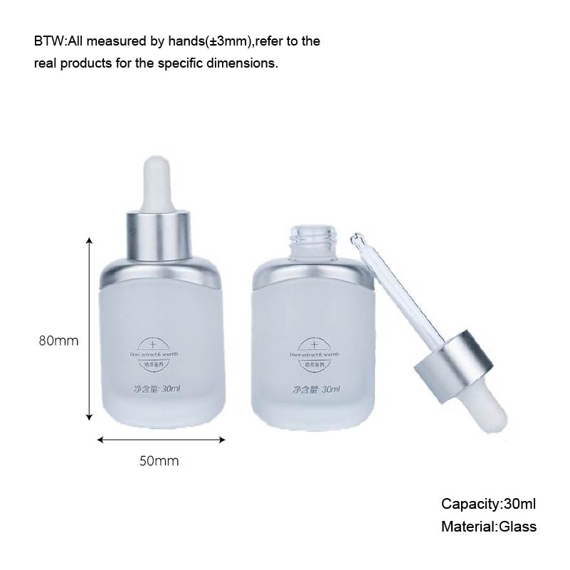 30 мл серебряные стеклянные бутылки для капель прозрачные элегантные стеклянные бутылки для капель для глаз