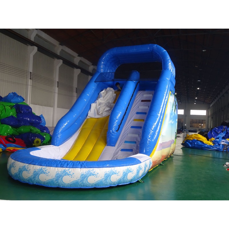 Wholesale Price Custom Plato PVC Material Inflatable Slide with Pool Large Inflatable Pool Slide for Party Rental Using
