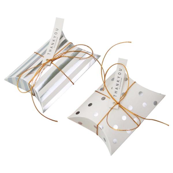 250g White Cardboard Biodegradable Paper Food Packaging Pillow Candy Box Iron Golden