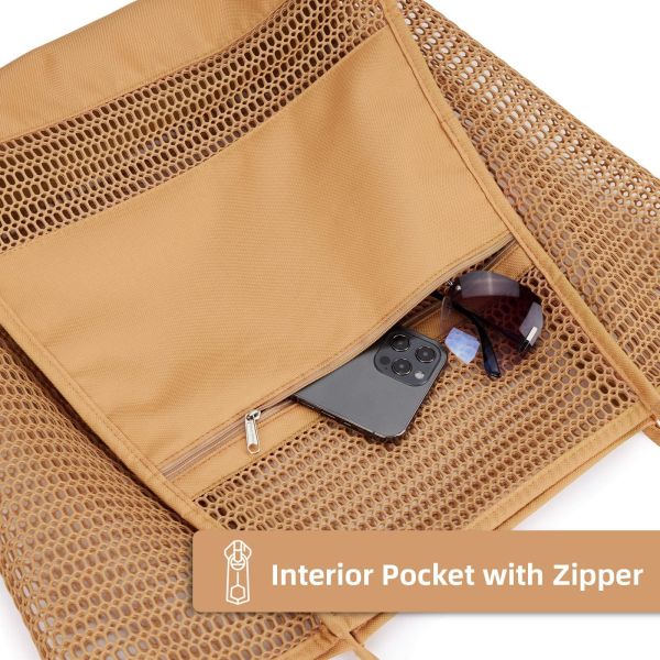 Mesh Shoulder Bag Beach Bag Swimming Clothes Storage Bag