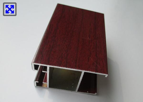 Red Rosewood Transfer Aluminium Profile System , Aluminium Sliding Door Profiles ISO Proved