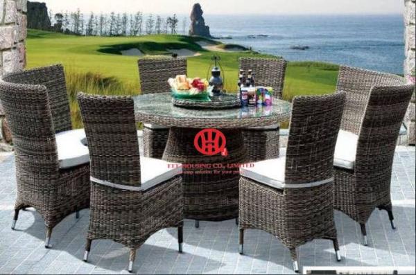 Outdoor rattan furniture round table and chair,outdoor garden dining table and chair