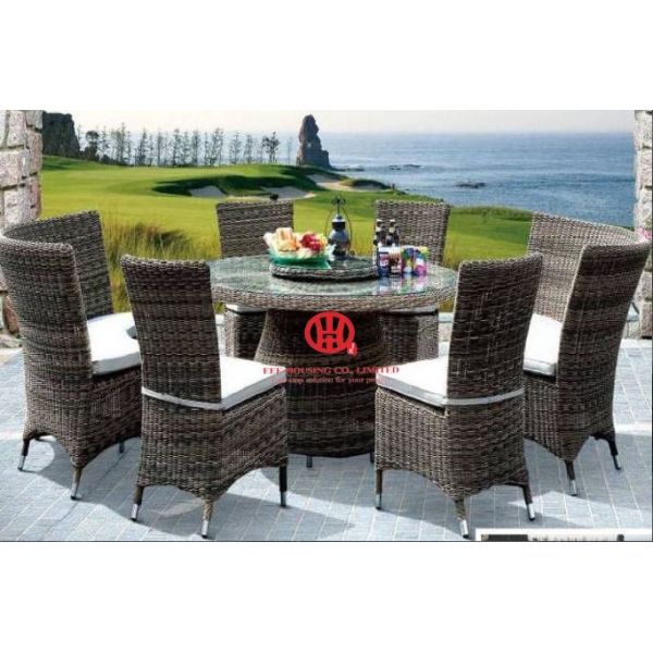 Outdoor rattan furniture round table and chair,outdoor garden dining table and chair