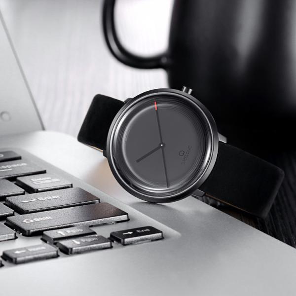 OEM ODM Private Label Quartz Stainless Steel Watch , Men Sports Watch With Genuine Leather Strap