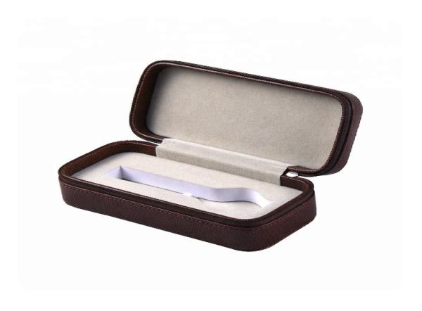 PU Imitation Leather Watch Gift Box , Brown Watch Storage Box Metal Lock Closure