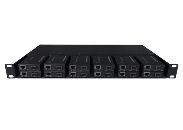 Rack Mount 12 Slot 19 Inch Mini Media Converter Rack Chassis With Dual Power DC48V