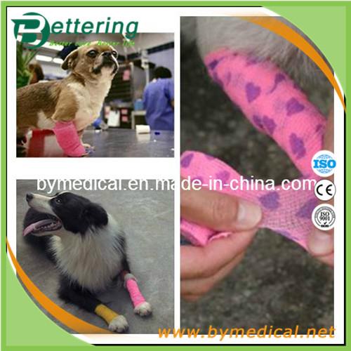 Paw printing animal cohesive bandage pet bandage veterinary self adhesive bandage