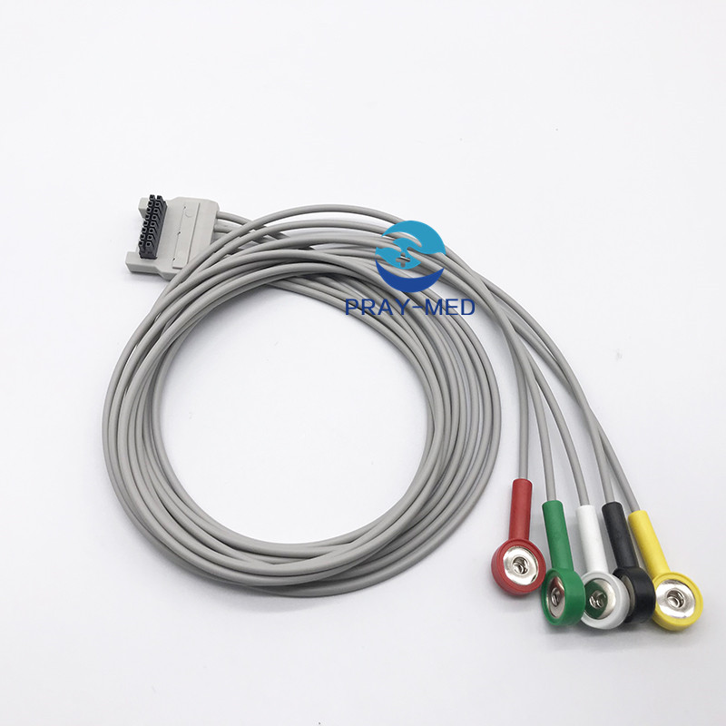 Кабель 102cm Holter Ecg руководства куртки BTL-08 5 TPU для канала 12