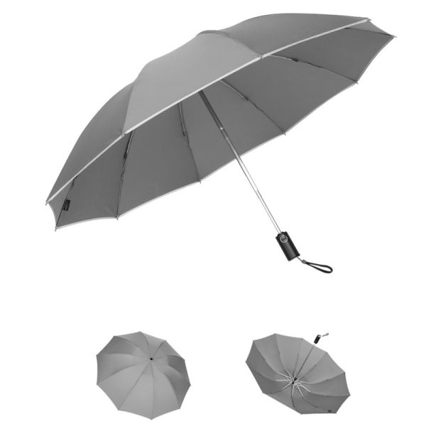 Rubber Coated Handle Portable Windproof UV Folding Reverse Inverted Umbrella with Logo Printing