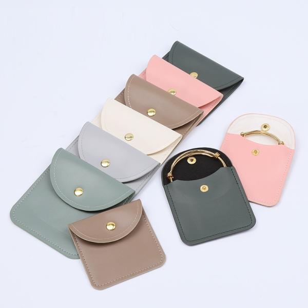 Elegant Luxury Noble Eco Friendly Biodegradable Vegetable Leather Apple Leather Pineapple Leather New PU Leather Metal Snap Bag Jewelry Bag Bracelet Necklace Jewelry Storage Bag Oil Edge Leather Bag