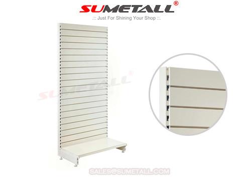 Movable Slatwall Back Panel Retail Store Shelving , Metal Convenience Store Fixtures