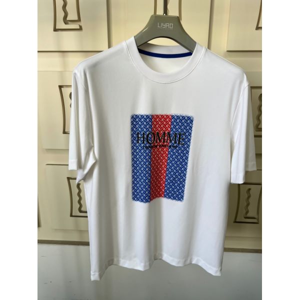 Crew Neck Embroidered T-shirt | 3D Letter & Pattern Design Luxury Round Neck Men's T-Shirt Jersey Manufacture