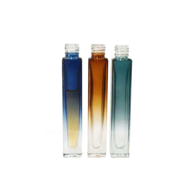 Botella de spray cosmético de vidrio pequeño de 10 ml, botella de spray de maquillaje azul