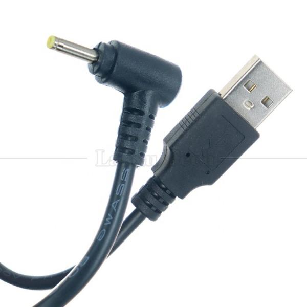 90 degrés angle droit Noir Blanc 24AWG 2A Courant de charge 1m USB à 2,5x0,7mm câble de chargeur CC