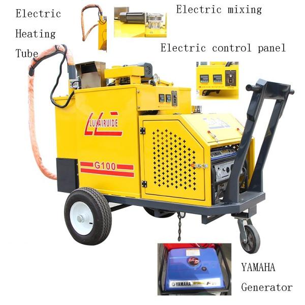 Self Propelled Concrete Asphalt Crack Sealing Equipment With 100L Tank