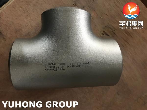 ASTM A403 WP304L-S Tee Butt Weld Tee B16.9 For Oil Gas